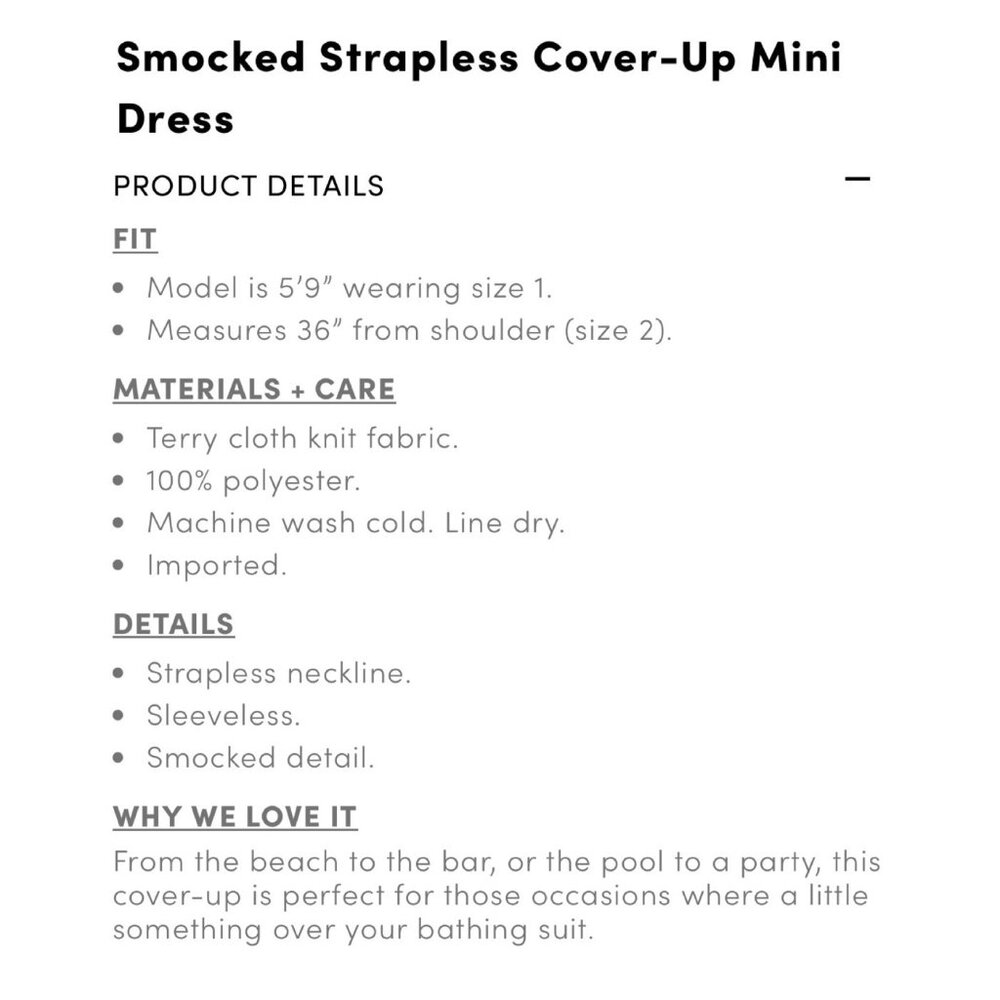 Torrid Size 4 Black Smocked Strapless Cover-Up Mini Dress - Picture 3 of 6